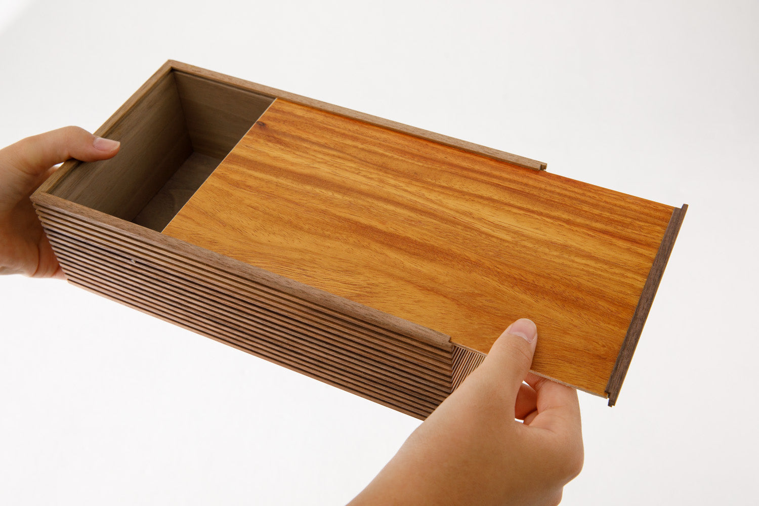 天然木のティッシュペーパーボックスカバー MID